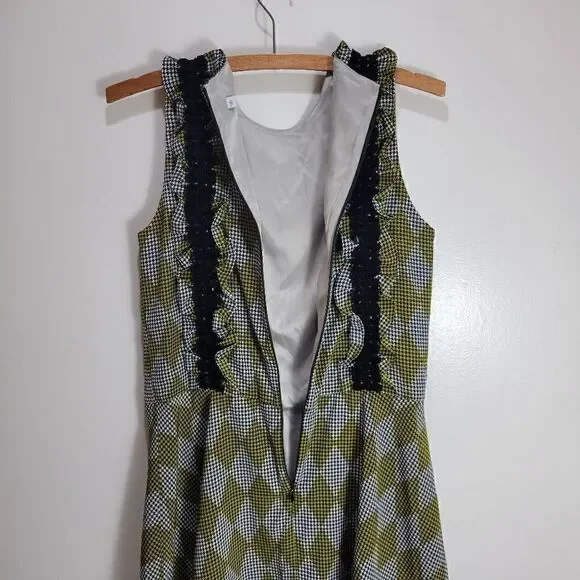 Chartreuse Harlequin Houndstooth Dress - Picture 11 of 15